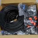 MIXC Greenhouse Micro Drip Irrigation Kit Automatic Irrigation System Patio Misting Plant Watering System with 1/4 inch 1/2 inch Irrigation Tubing Hose Adjustable Nozzle Emitters Barbed Fittings ((Upgraded) 26FT Main Tube+75FT 1/4'' Tube)