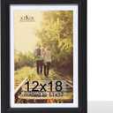 KTKDE 12x18 Picture Frame,Display Pictures 11x17 with Mat or 12x18 Without, Tempered Glass, 18 by 12 Wooden frame Black Wall Gallery Photo Frames Poster Frame best gift