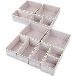 5 Pack Drawer Organizers for Clothing, Foldable Clothes Drawer Organizer for Underwear, Folded Clothes, Baby Clothing, Socks, Bra, Towels, Ties - Multi-pack Storage Box (Pink)