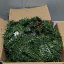 Timer 8 Modes - 9 Ft by 10 Inch Prelit Christmas Garland with 50 Warm Lights Thick 270 Snowy Bristle Pine 10 Pinecone 70 Berry Battery Operated Xmas Decor Mantle Stairs Porch Front Door Indoor Outdoor