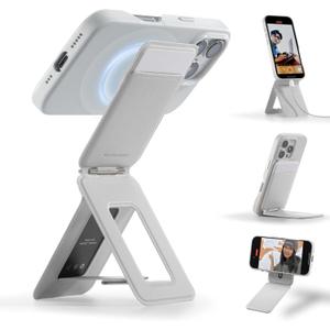 MOFT Phone Tripod Wallet for iPhone, Mulit-Angles, Lightweight & Portable Phone Stand, MOVAS Vegan Leather Magnetic Wallet, Strong Magnets, NFC Card Holder, Misty Cove (with Card Slot)