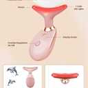 7 Color Face and Neck Massager Light Therapy, Red Light Based Facial Massager for Skin Care, Firming, Smoothing (Rose Golden)