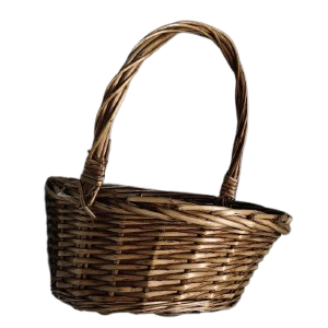 Wicker basket with handle