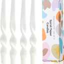 White Spiral Taper Candles Twisted Candle Conical Stick Candles for Holiday Wedding Party Wax Unscented Dinner Candle Dripless,Birthday Gift Christmas Gift H 10 Inch,4pcsWhite-A