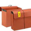 2 Packs Expanding File Folder with Flap and Cord Closure,5 Inch Expansion Accordion File Organizer,Letter Size