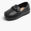 Toddler Boys Girls Leather Loafers Dress Shoes Little Kid Oxford Flats Casual Moccasins Slip-On School Uniform Walking Boat Shoes, Size 29