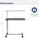 Drive Medical 13003 Non Tilt Top Overbed Table with Wheels, Chrome