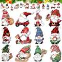 Christmas Gnome Ornaments, Tree Wreaths Gnome Wooden Hanging Ornaments, Party Decorating Supplies Christmas Ropes Decoration Crafts (Colorful)