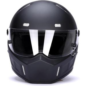 CRG Sports Retro Full Face Motorcycle Helmet, DOT Approved Fiberglass Street Bike Helmet with Clear Visor, Lightweight Cafe Racer Cruiser Motorcycle Helmet, 4X-Large