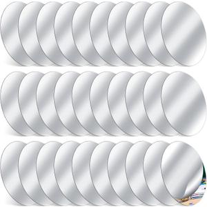 Dandat 30 Pcs Small Mirror for Kids 4 x 6 Inch Oval Shatter Proof Toddler Plastic Mirror for Classroom Decoration Bath DIY (Classic Color)