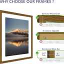 20X24 Poster Frame, Display Pictures 16X20 with Mat or 20X24 Without, Wall Hanging Frames, Rustic Brown, 3 Pack