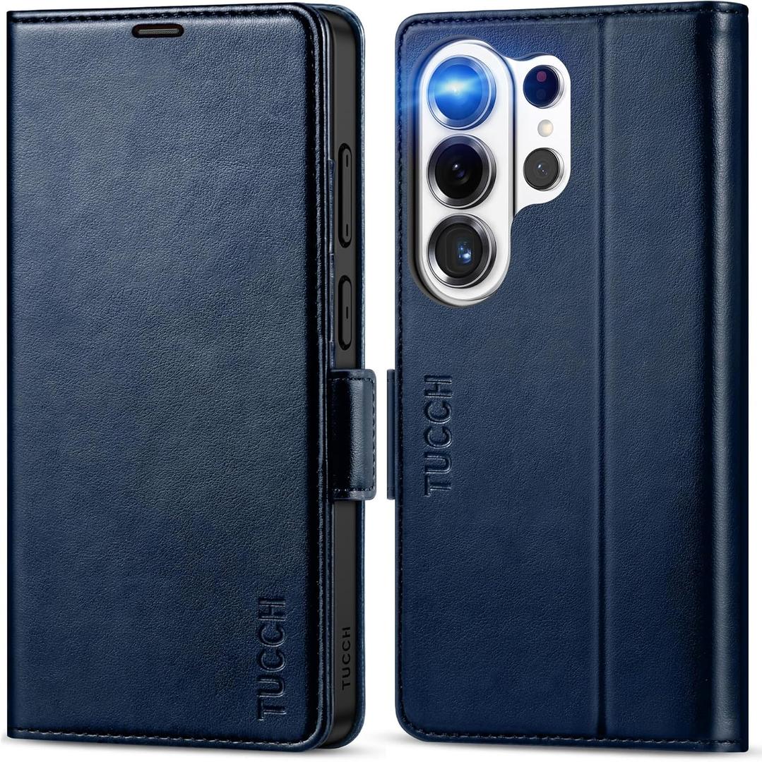 TUCCH Wallet Case for Galaxy S26 Ultra, Stand RFID Blocking 4 Card Holder, TPU Shockproof Inner Shell Magnetic PU Leather Protective Flip Cover Compatible with Galaxy S26 Ultra 6.9" 2026, Dark Blue