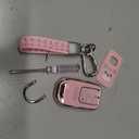 ACEBOY for Honda Key fob Cover with Leather Keychain, Soft TPU Full Cover Protection Key Fob Case for Honda Accord Civic CRV Pilot Odyssey Passport Insight EX (Pink,5 Buttons)