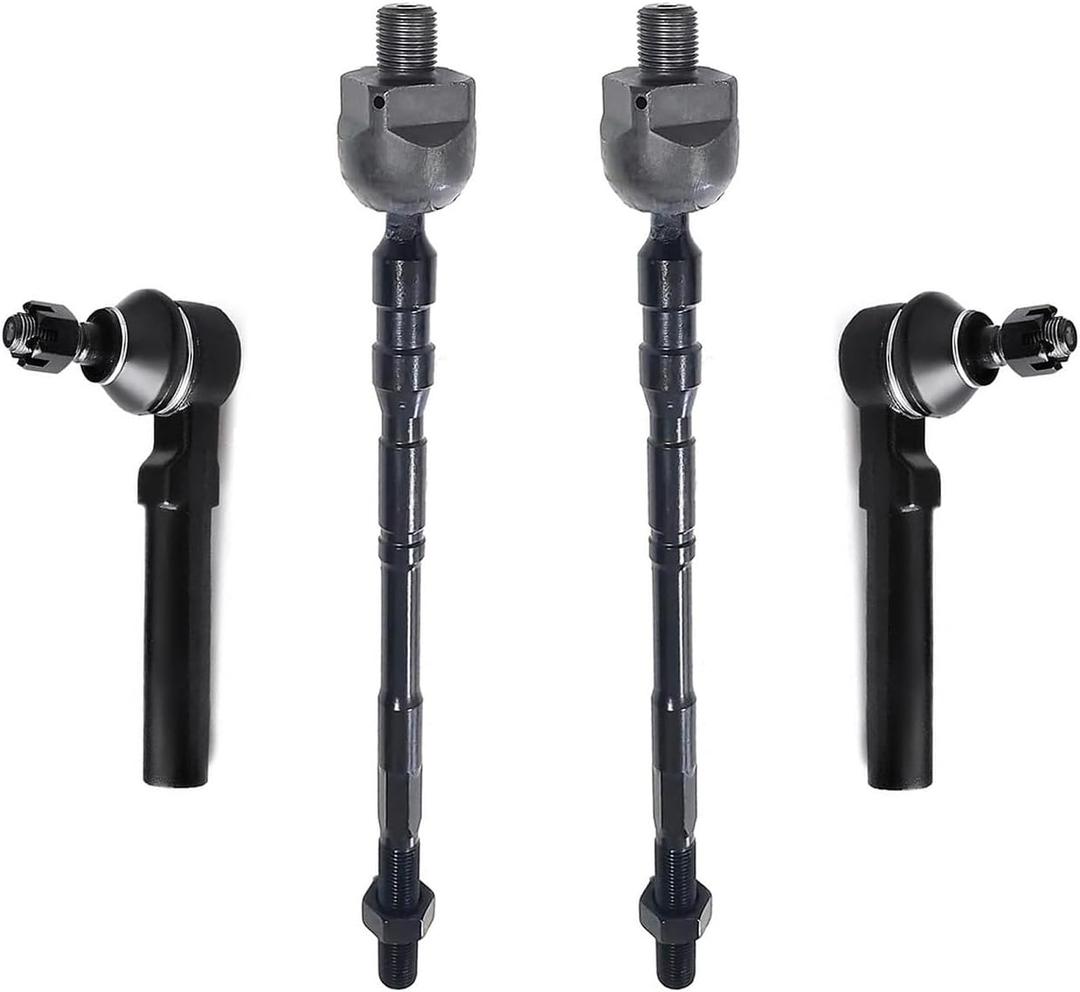 4pc Front Inner and Outer Tie Rod Ends for Subaru Forester 2003-2008/ Impreza 2004-2011/ Legacy 2010-14/ Outback 2010-14, Steering Tie Rod End Kit for Saab 9-2X 2005-2006, ES3712 EV800049 Tie Rod Ends