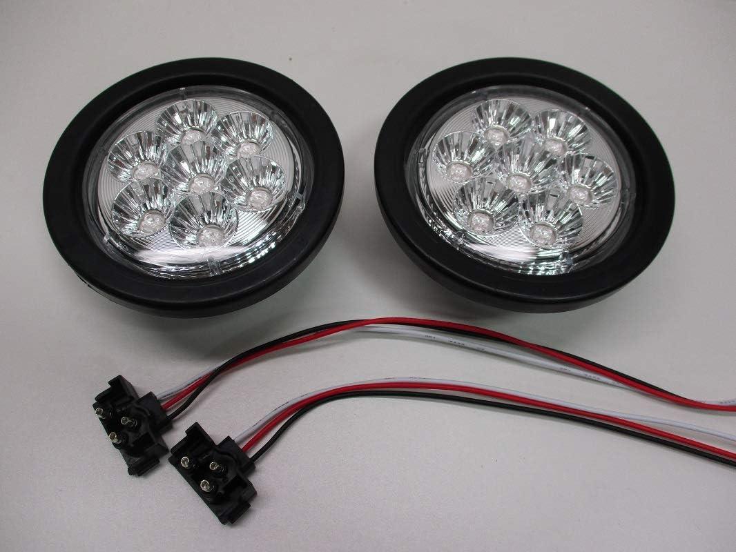 United Pacific 39925B - Brake/Tail/Turn Signal Light - 7 Led 4" Reflector, Red Led/Clear Lens (Bulk)