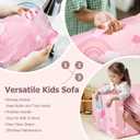 Kids Couch, 2-in-1 Toddler Sofa Fold Out, Soft Toddler Chair for Boys and Girls, Convertible Sofa to Lounger- Ideal for Napping, Reading, and Playing (Pink Unicorn)