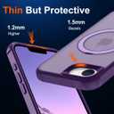 Hocase for iPhone 16e Case, with Magnetic Ring Stand [Compatible with MagSafe] [Military Grade Protection] Slim Shockproof Translucent Protective Phone Case - Purple