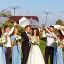 Wedding Stick Umbrellas Bulk, 40 Inch Large Canopy Umbrellas with Woven Rattan Basket Windproof Rainproof