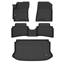 Floor Mats & Cargo Liner Set Fit for 2020-2026 Hyundai Venue (Cargo Liner Only Fit The Upper Layer) All Weather Protection TPE Anti-Slip Car Full Set Floor Liners Custom Accessories-Black