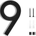 8 Inch House Numbers for Outside Modern | Large Floating Black House Numbers | Address Numbers/Door Garage Gate |911 Visibility Signage (9)
