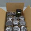 4oz Glass Jars with Lids, HOA Kinh 12 Pack Green Frosted Glass Jars with Lid Empty Cosmetic Containers Round Airtight Glass Jar with Black Lids for Storing Lotions, Powders, and Ointments