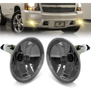 2Pcs Fog Lights Compatible With 2007-2014 Chevy Suburban/Tahoe/Avalanche/Camaro/Yukon/Yukon XL, 2015-2016 Colorado, 2015-2017 Silverado/GMC Acadia/Sierra w/Bulbs 1 Pair of Fog Lights (Smoked)