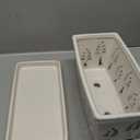 BUYMAX 10 Inch Rectangle Ceramic Orchid Pots with Holes, Heavy Duty Handmade Ceramic Plant Pot with Drainage and Saucer, Accommodate 2 Orchids, Enhance Good Ventilation White