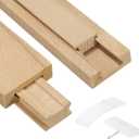 uxcell 4 Set Wooden Drawer Slides, 19-3/4 (50 CM) Classic Wood Center Guide Track with Plastic Slide Glide Bracket, Wood Drawer Glides Bottom Rails Replacement Kit