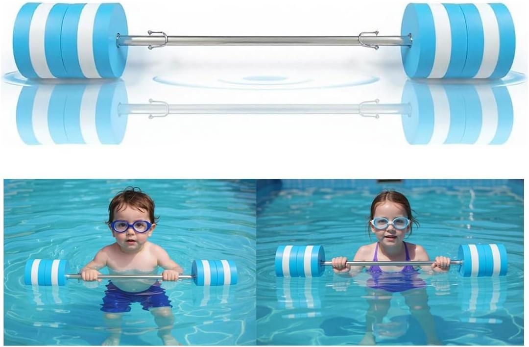 Aqua Pool Barbell for Swim Lesson Fitness Exercise Equipment -Foam Pool Weights Dumbbells - Aquatic Water Workout Bar for Aerobics Weights
