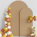 Putros Wedding Arch Cover 7.2FT, 6FT Khaki Spandex Fitted Round Top Chiara Backdrop Stand Covers 2 Set for Wedding Birthday Party Decoration