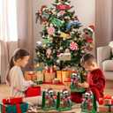 2 x 12 Pcs Funny Dinosaur Christmas Tree Topper, Funny Christmas Tree Hanging Ornaments Includes Merry Christmas North Pole Sign, Dinosaur Xmas Decorations for Tree Home Party