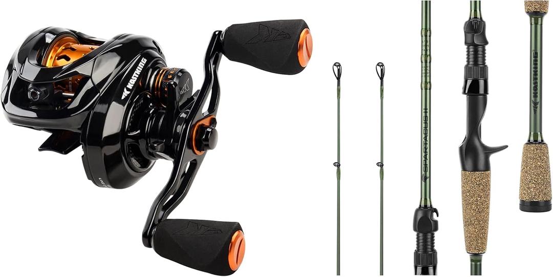 KastKing Zephyr Baitcasting Reels Bait Finesse Fishing Reel, Drag Clicker Version,Left Hand Bait Finesse Casting Reel, KastKing Spartacus II Twin Tip Fishing Rods, Cast - 7'1" - M Power - Fast