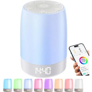 Nursery Night Light for Kids,Alarm Clock with Light,Baby Sleep Music Sound Machine,Rechargeable Nursery Wireless lamp for Breastfeeding,White Noise Soother, APP Remote Control,Boys and Girls Room