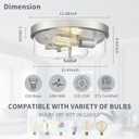 Brushed Nickel Flush Mount Ceiling Light, 2-Light Hallway Light Fixtures, Modern Farmhouse Farmhouse Ceiling Light Clear Glass for Kitchen Porch Entryway Indoor Outdoor