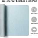 Aothia Leather Desk Pad Protector, Mouse Pad, Office Desk Mat, Non-Slip PU Leather Desk Blotter, Laptop Desk Pad, Waterproof Desk Writing Pad for Office and Home (31.5" x 15.7",Baby Blue)