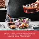Rubbermaid Brilliance Meal Prep Containers, 2-Compartment Food Storage Containers, 2.85 Cup, 5-Pack, BPA-Free, Clear/Grey