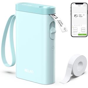 Nelko Label Maker Machine with Tape, P21 Bluetooth Label Printer, Wireless Mini Label Makers with Multiple Templates for Organizing Office Home, Cyan