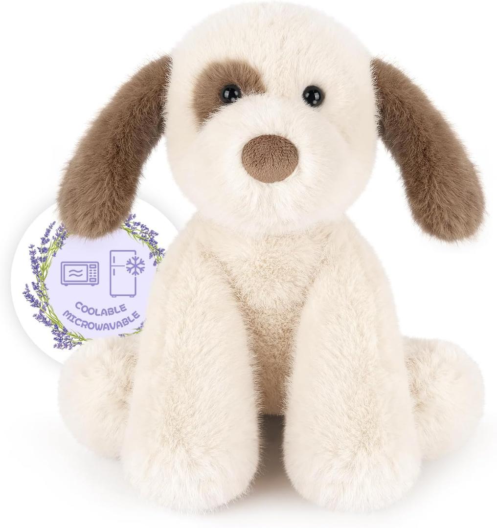 Heatable & Coolable Dog Stuffed Animal, Heating Pad Microwavable for Soothing & Relaxation, Lavender Scented Stuffed Dog Plush for Stress Relief, Puppy Plushie Gifts for Kid & Women