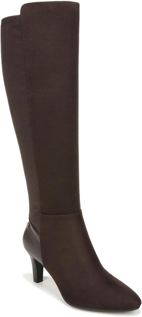 LifeStride Womens Gracie-WC Wide Calf High Heeled Boots Dark Chocolate Wide Calf 9.5 W