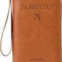 Passport Holder for Travel Women and Men RFID Passport Holder with Card Slots Holder Passport Case Passport cover Passport Wallet Travel Essentials and Accessories(Zipper, Brown Zipper)
