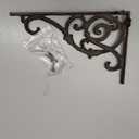 omfy Hour 9.5" Decorative Cast Iron Plant Wall Hanger, Heavy Duty Wall Mount Bracket for Hanging Baskets, Bird Feeders, Lanterns and Wind Chimes, Vintage Scroll Design, Black, 1 Piece