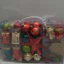 ROSELEAF 132pcs Christmas Tree Decoration Set - Red, Green & Gold Shatterproof Hanging Ornaments - Folk Art Style - Christmas, Wedding, Anniversary