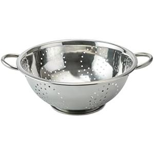 Vinod Stainless Steel Colander | 9.5 inches in Diameter | Dishwasher Friendly Strainer | Perforated Base | Suitable For Straining Fruits, Vegetables, Noodles, Pasta, Spaghetti | Steel Handles