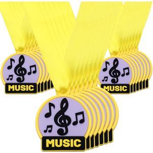 24 Pcs Music Award Medals Rubber Medals Bulk Winner Encourage Team Participation for Kids Adults Competitions Award Trophy Prize Party Supplies