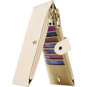 Travelambo RFID Wallet Women Large Size Bifold Multi Card Wallet Case with Zipper Pocke Credit Card Holder for Women (Beige)