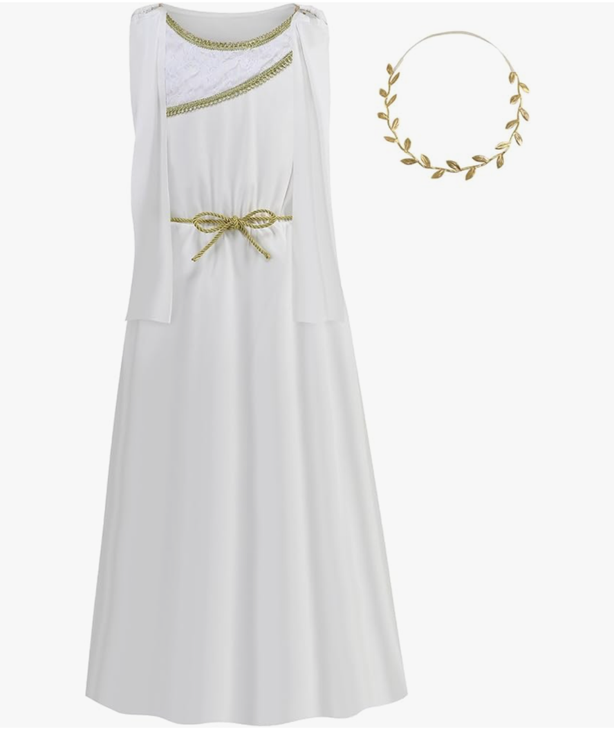 LMYOVE Greek Goddess Costume Girls, Kids Goddess Halloween Costume Party Dress Up Anthena Costume
Medium