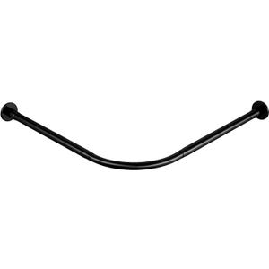 Corner Shower Curtain Rod Adjustable Stainless Steel L Shaped Rack Drill Free Install for Bathroom, Bathtub, Clothing Store (Black, 35.5"-51.2" x 35.5"-51.2")