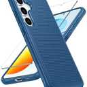 FNTCASE for Samsung Galaxy S25 Case: Dual Layer Heavy Duty Cell Phone Protective Cover Shockproof Rugged with Non-Slip Textured - Military Drop Protection Bumper Tough - 2025, 6.2 inch (Blue)