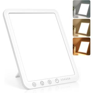 Light Therapy Lamp, 15000 Lx Sun Lamp,3 Color Temperature, 5 Levels of Adjustable Brightness and Timer Function Light Lamp, Touch Control, Rotatable Stand, Memory Function, Home/Office Use