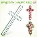 Wire Cross Wreath Frame: 2Pcs Cross Shaped Metal Wire Wreath Frame Form Floral Garden s Metal for Easter Christmas Holiday Church DIY Craft Project - 16 Inch